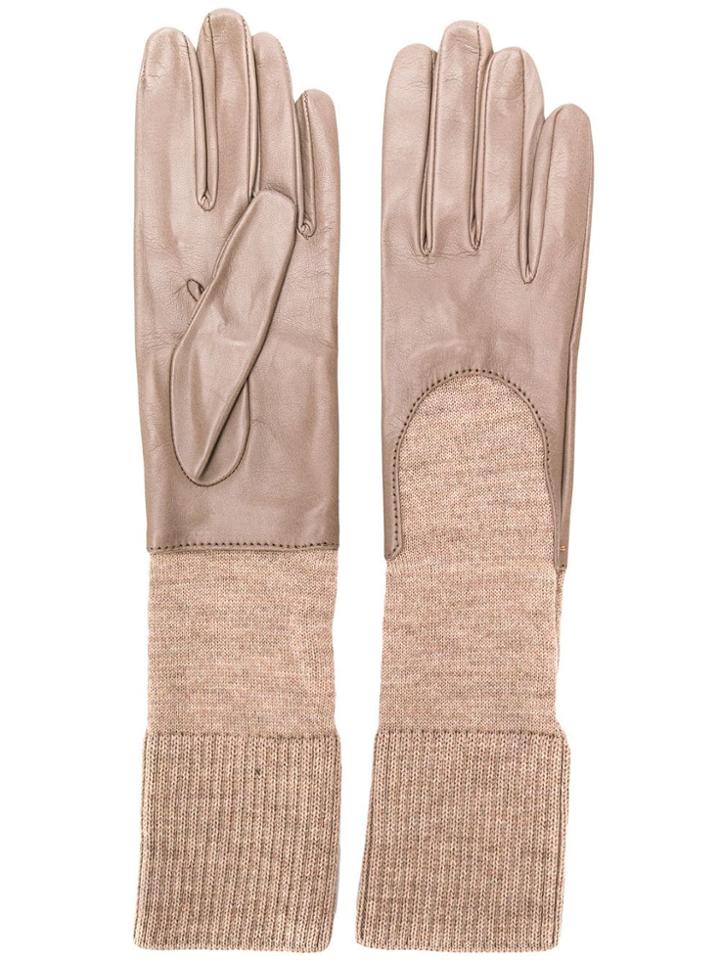 Gala Gloves Knitted Cuff Gloves - Neutrals