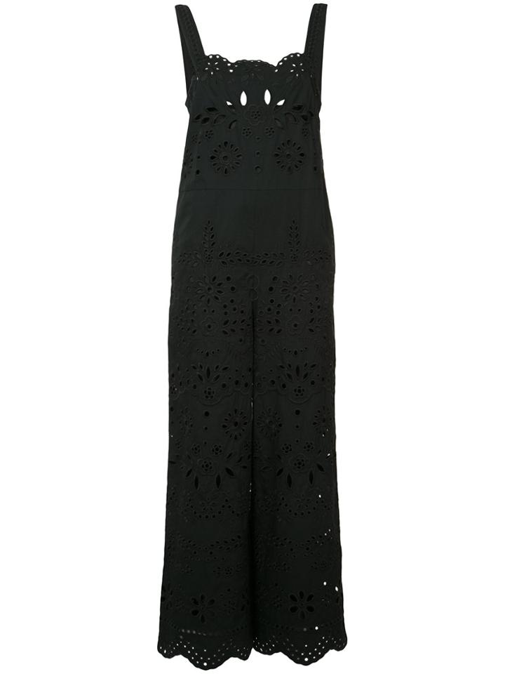 Red Valentino Broderie Anglaise Jumpsuit - Black