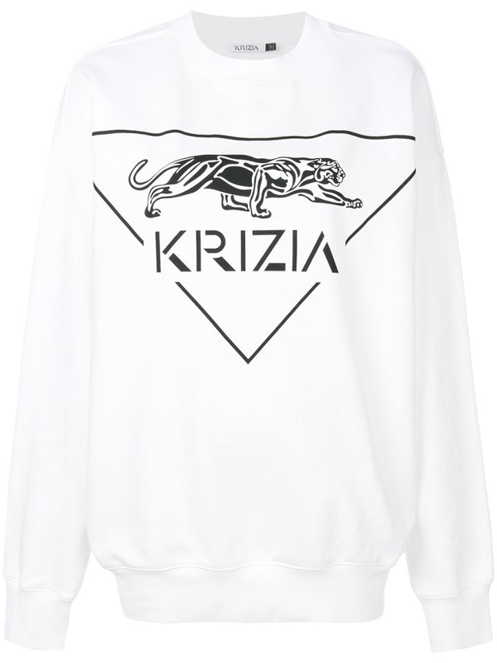 Krizia Logo Print Sweatshirt - White