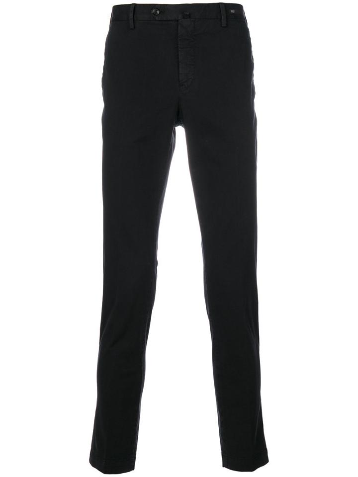 Pt01 - Classic Chinos - Men - Cotton/spandex/elastane - 56, Black, Cotton/spandex/elastane