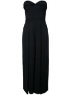 Brandon Maxwell Strapless Midi Dress, Women's, Size: 6, Black, Viscose