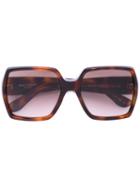 Saint Laurent - Geometric Frame Sunglasses - Unisex - Acetate - One Size, Brown, Acetate