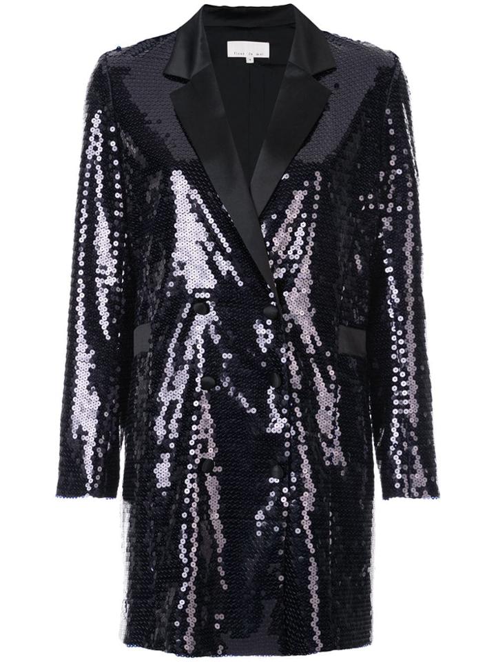 Fleur Du Mal Sequin Embroidered Blazer - Black