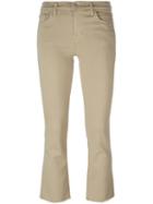 J Brand Flared Cropped Trousers, Women's, Size: 24, Nude/neutrals, Cotton/polyester/spandex/elastane