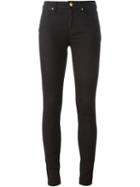 Michael Michael Kors Slim Fit Trousers, Women's, Size: 10, Black, Cotton/polyester/spandex/elastane