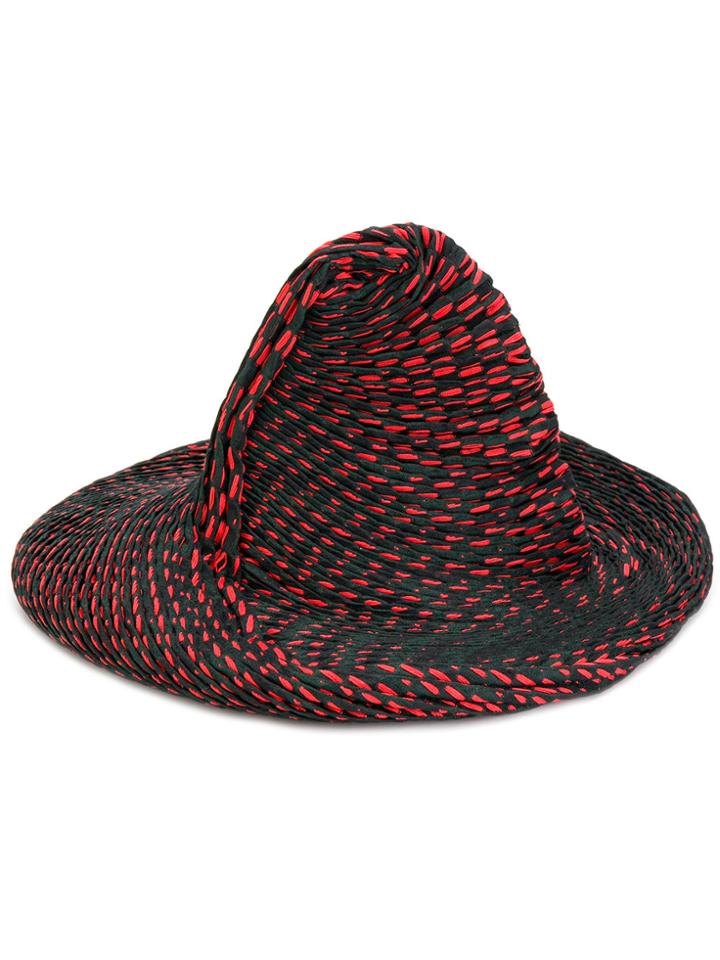 Issey Miyake Contrast Pleated Detail Hat - Multicolour