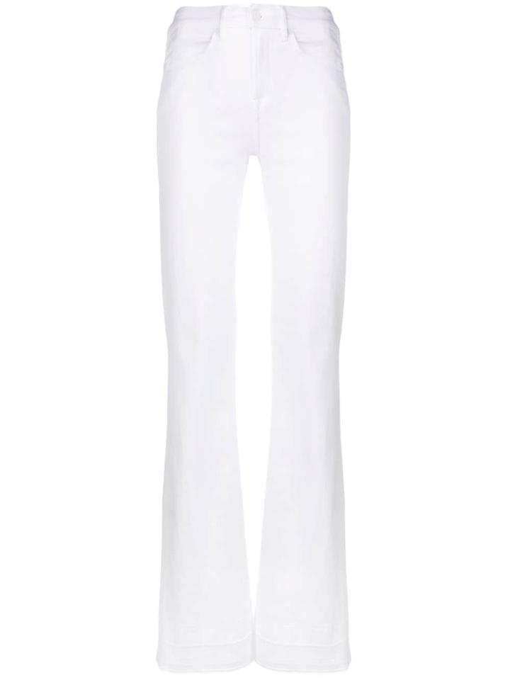 7 For All Mankind Mid Rise Flared Jeans - White
