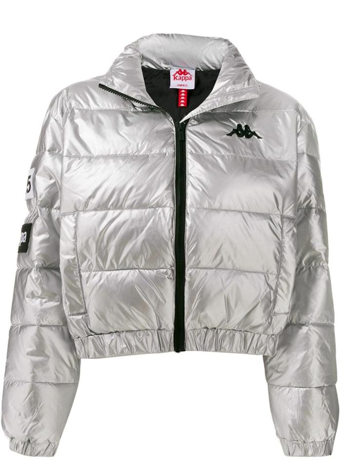 Kappa Metallic Puffer Jacket - Silver