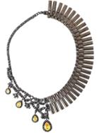 Iosselliani Black On Black Memento Necklace, Women's, Jet/gunmetal Plated Brass