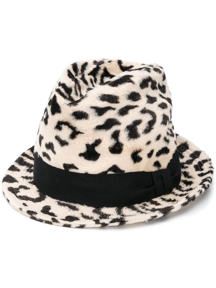 Dolce & Gabbana Leopard Print Trilby Hat - Neutrals