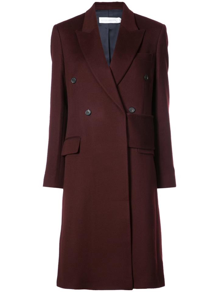 Victoria Beckham Double Breasted Coat - Red