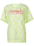 Vivetta Logo Embroidered Sheer Pallene Top - Yellow