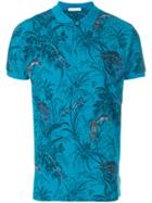 Etro Tropical Print Polo Shirt - Blue