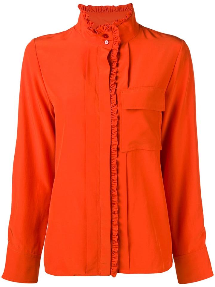 Chloé Frilled Band Collar Blouse - Orange