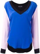 Penelophe's Sphere Colour Block Blouse, Women's, Size: Small, Blue, Silk