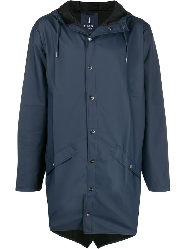 Rains 1202 Hooded Coat - Blue