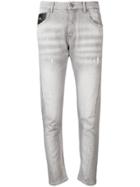 John Richmond Paint Splatter Slim Fit Jeans - Grey