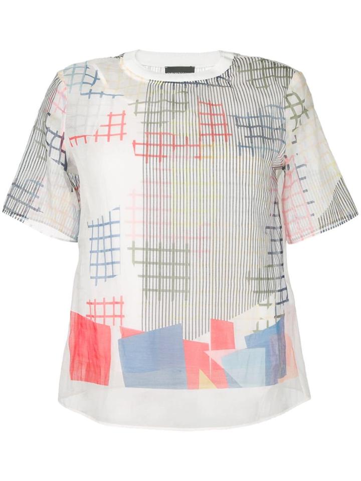 Emporio Armani Sheer Graphic Print T-shirt - White