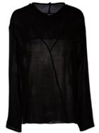 Damir Doma Creased Sheer Longsleeved Top, Men's, Size: Small, Black, Viscose/virgin Wool