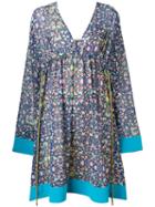 Miahatami - Floral Empire Line Dress - Women - Polyester - 42, Women's, Blue, Polyester