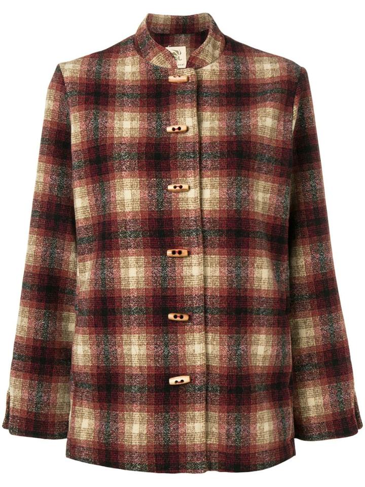 Local Check Fitted Jacket - Red