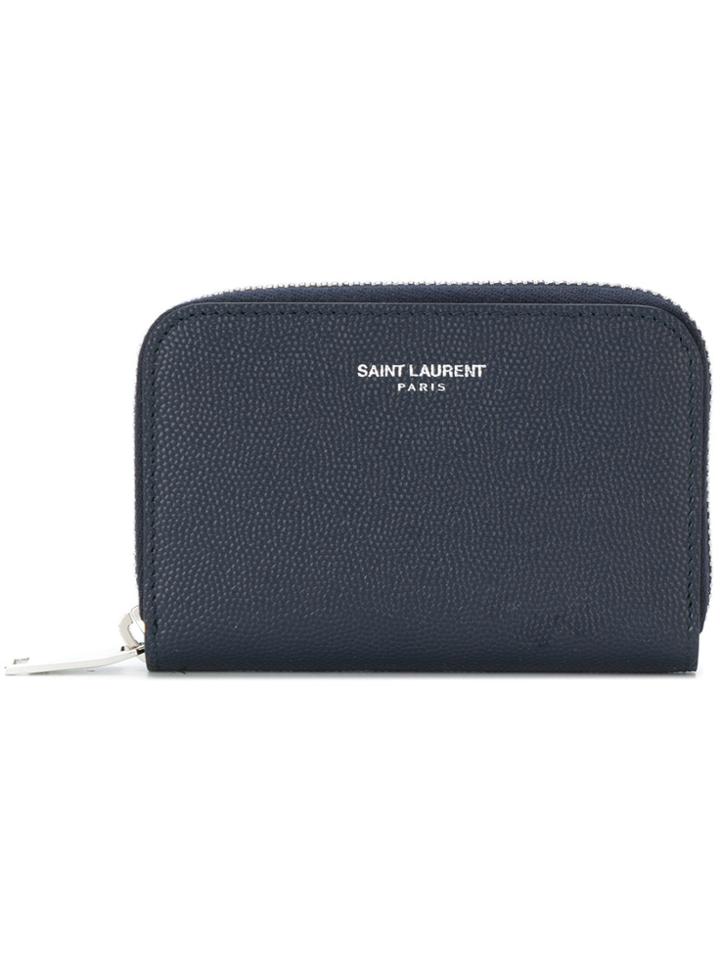 Saint Laurent Classic Zip Around Wallet - Blue