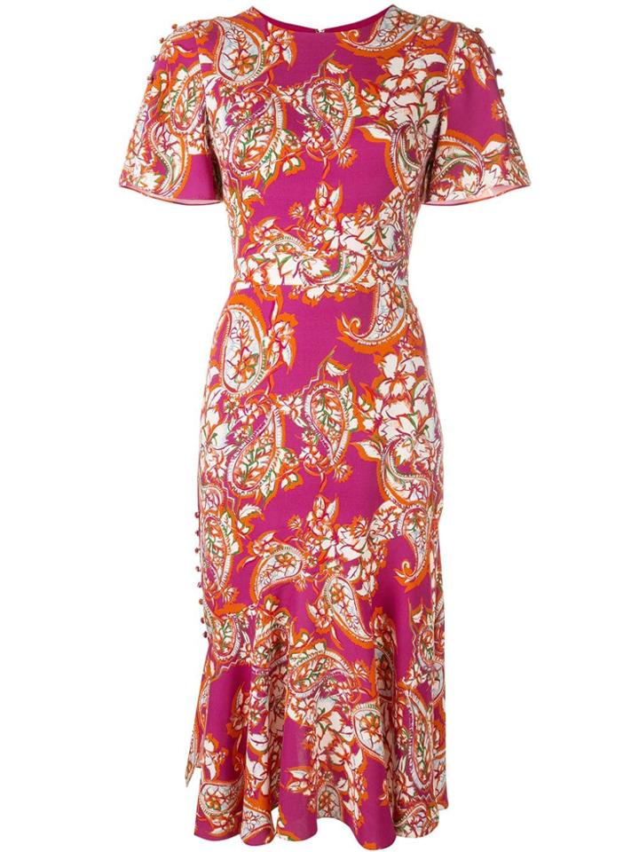 Prabal Gurung Victoria Printed Midi Dress - Purple
