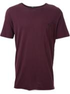Bassike Button Pocket T-shirt, Men's, Size: L, Pink/purple, Organic Cotton