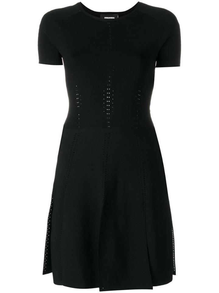 Dsquared2 Punch-hole Detail Mini Dress - Black