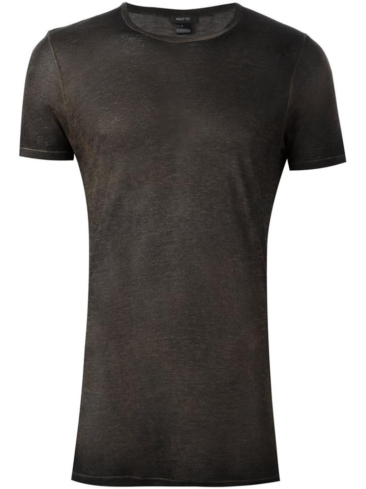 Avant Toi Crew Neck T-shirt, Men's, Size: Large, Brown, Cotton/polyamide/viscose