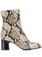 Chie Mihara Na-naylon Snakeskin Print Boots - Neutrals