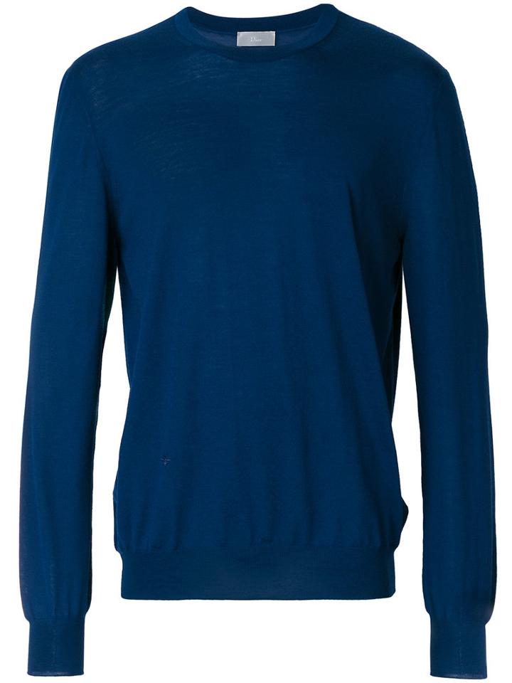 Dior Homme - Crew Neck Sweater - Men - Virgin Wool - Xxl, Blue, Virgin Wool
