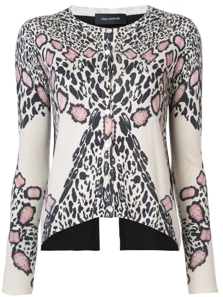 Yigal Azrouel Leopard Pattern Cardigan - Black