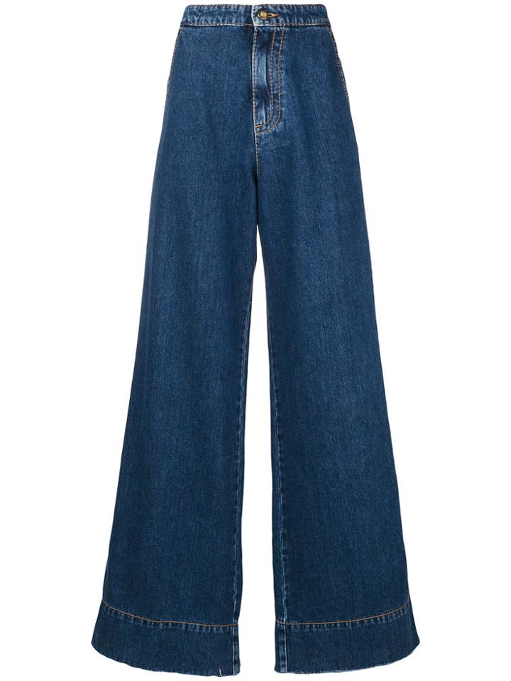 Loewe High Rise Wide-leg Jeans - Blue