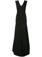 Hervé Léger Sequin Shoulder Black Bandage Dress