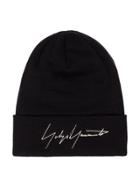 Yohji Yamamoto Logo Embroidered Beanie - Black