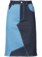 Harvey Faircloth Bi-colour Skirt - Blue