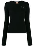 Nº21 Embroidered Knitted Jumper - Black
