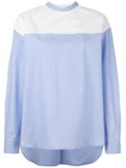 Cédric Charlier Contrast Panel Sweatshirt, Women's, Size: 38, Blue, Cotton