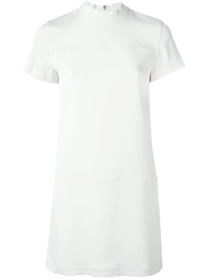 T By Alexander Wang Shortsleeved Shift Dress, Women's, Size: 2, White, Polyester/triacetate