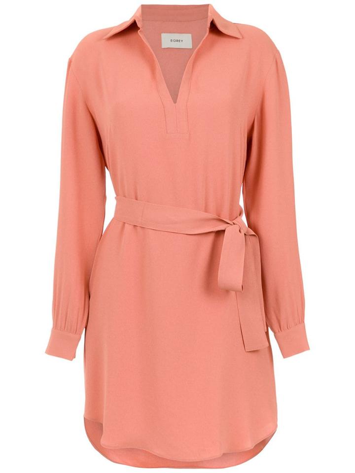 Egrey Long Sleeved Wrap Style Dress - Pink & Purple