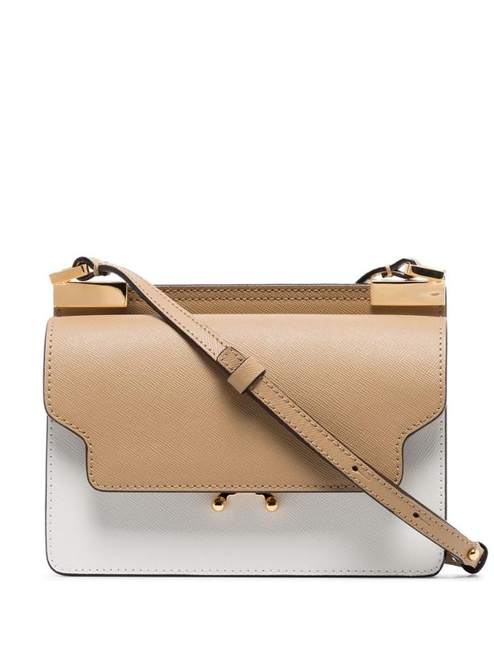 Marni Trunk Leather Shoulder Bag - Neutrals