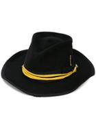 Nick Fouquet Ribbon-trimmed Hat - Black With Yellow Leather Wrap