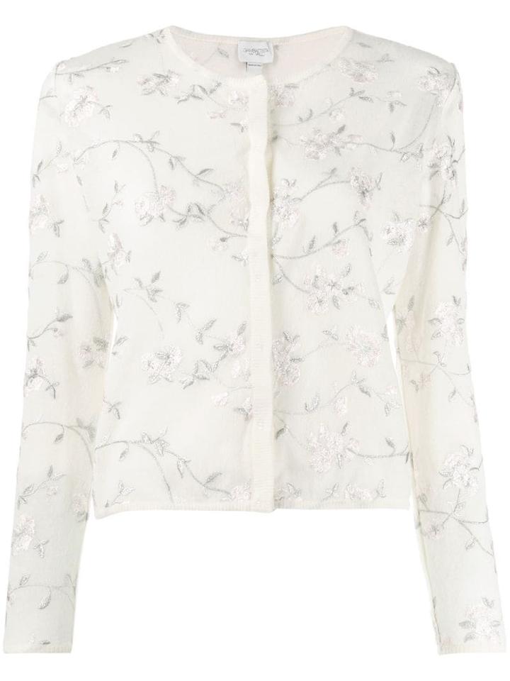 Giambattista Valli Floral Embroidered Cardigan - White