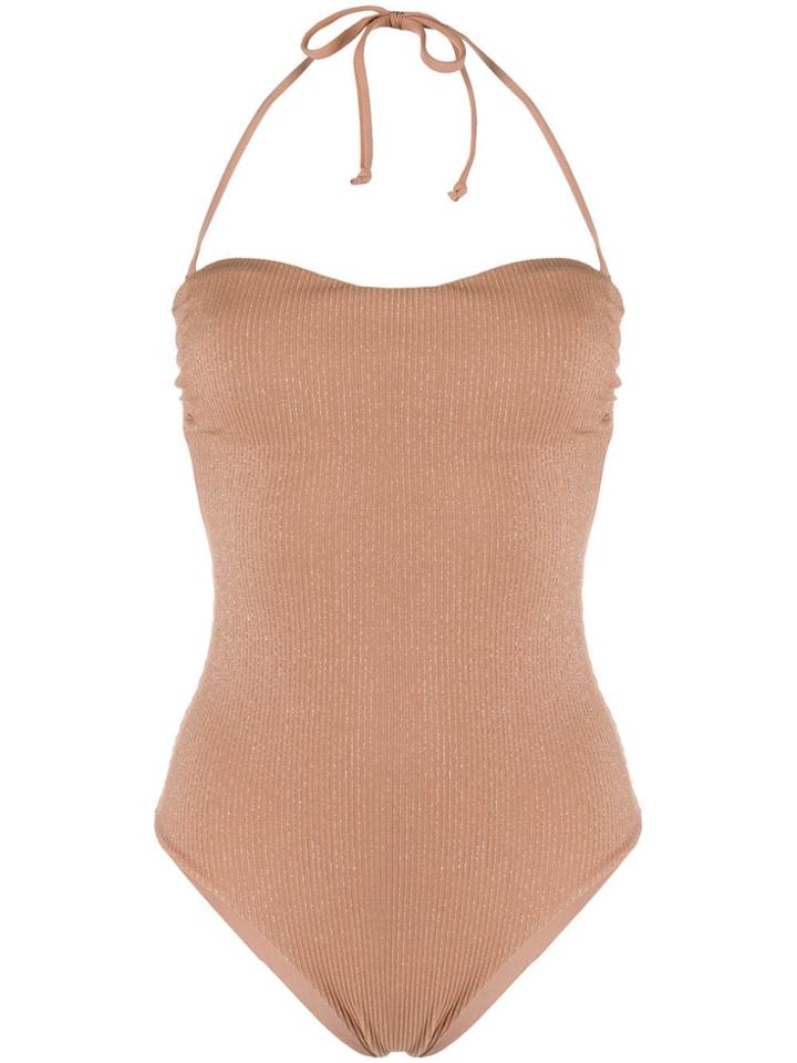 Fisico Ribbed Swimsuit - Neutrals