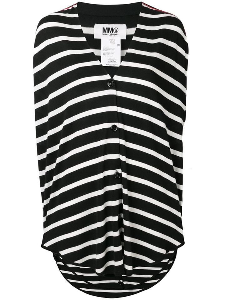Mm6 Maison Margiela Stripe Buttoned Top - Black