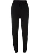 Agnona Cashmere Drawstring Tapered Trousers, Women's, Size: Large, Black, Cashmere
