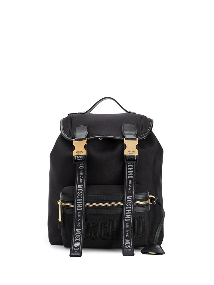 Moschino Neoprene Logo Backpack - Black