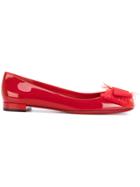 Salvatore Ferragamo Marlia Ballerina Shoes - Red
