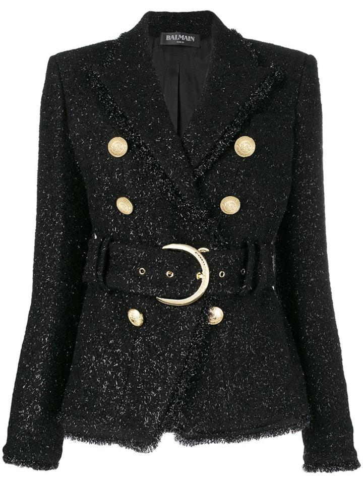 Balmain Double Button Jacket - Black